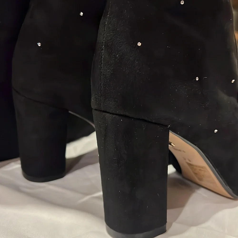 RAYE Isabella Over the Knee Boots Black Silver Embellished Size 6.5 New